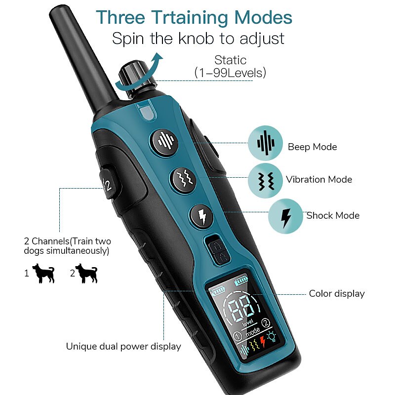 犬用AstraGuard Proリモートトレーニングカラー、通信距離2,000M、IP67防水