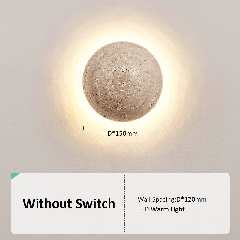 Asterra Travertine Wall Light, Cream Finish, Nordic Minimalist Style