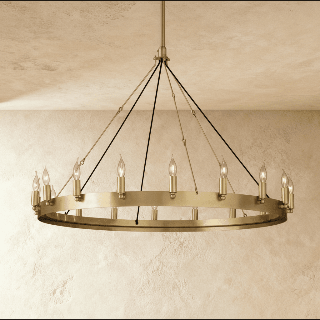 Rustic Industrial Filament Chandelier Featuring Iron Frame