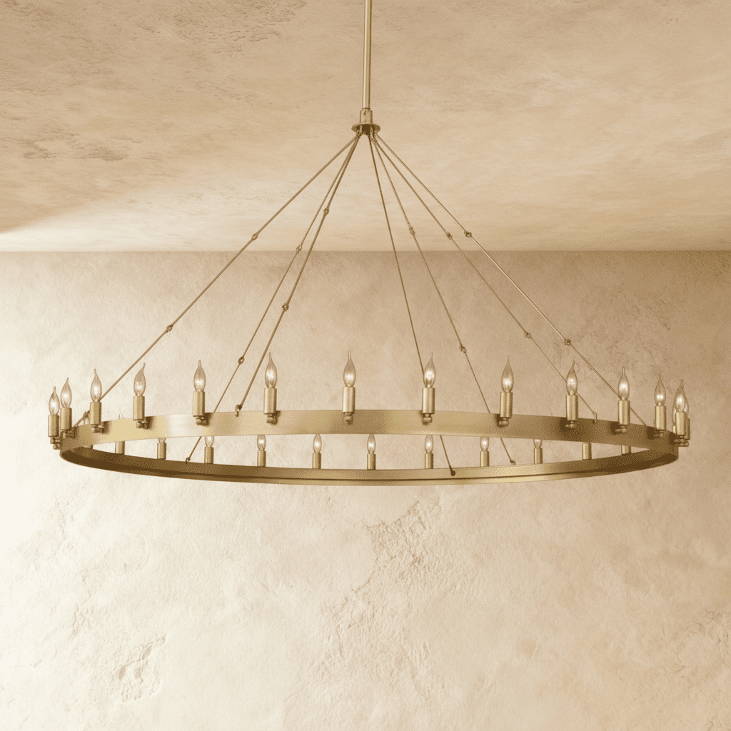 Rustic Industrial Filament Chandelier Featuring Iron Frame