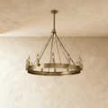 Rustic Industrial Filament Chandelier Featuring Iron Frame