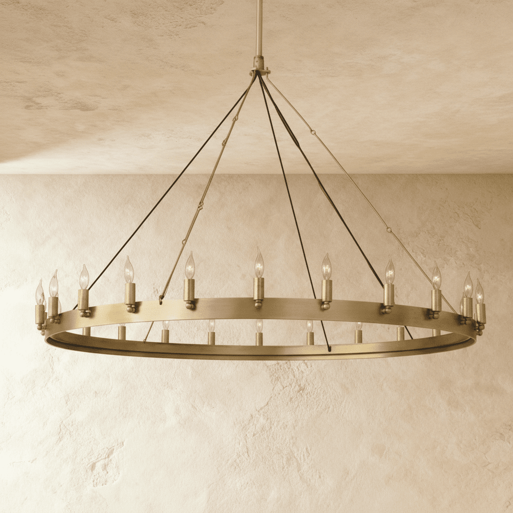 Rustic Industrial Filament Chandelier Featuring Iron Frame
