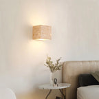 Lámpara de pared Vento de travertino amarillo con diseño moderno en cubo o rectangular
