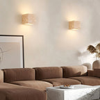 Lámpara de pared Vento de travertino amarillo con diseño moderno en cubo o rectangular