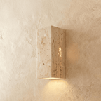 Lámpara de pared Vento de travertino amarillo con diseño moderno en cubo o rectangular