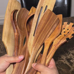 Ensemble d’ustensiles de cuisine en bois naturel ForestCraft pour cuisiniers amateurs