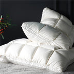 LumaNest Goose Down Pillows, Natural Cotton Cover, Set of Two