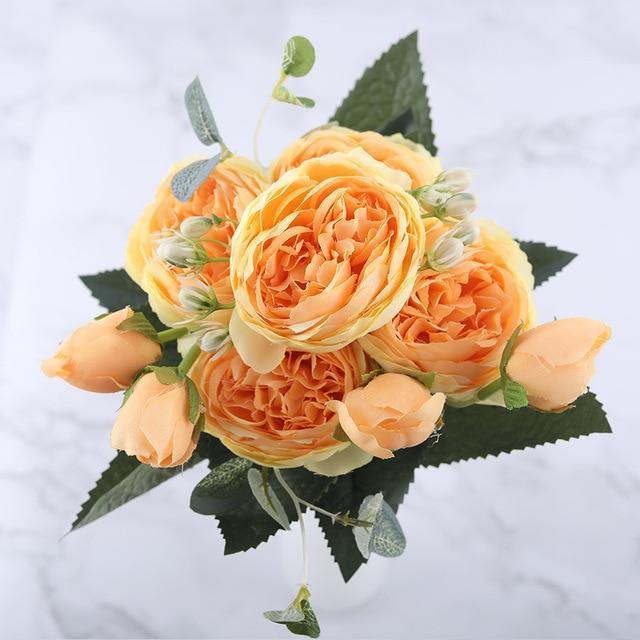 Set di 9 peonie di seta, steli artificiali da 12 pollici in dodici colori