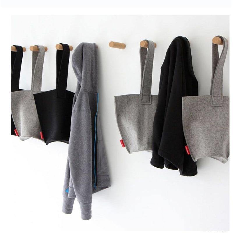 Natural Wood Coat Hook, Wall-Mounted, Three Sizes and Colors