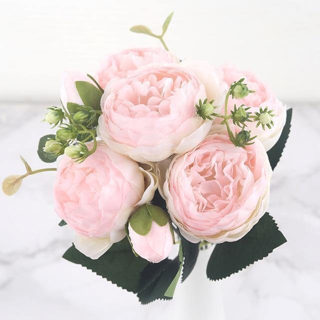 Set di 9 peonie di seta, steli artificiali da 12 pollici in dodici colori