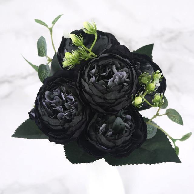 Set di 9 peonie di seta, steli artificiali da 12 pollici in dodici colori
