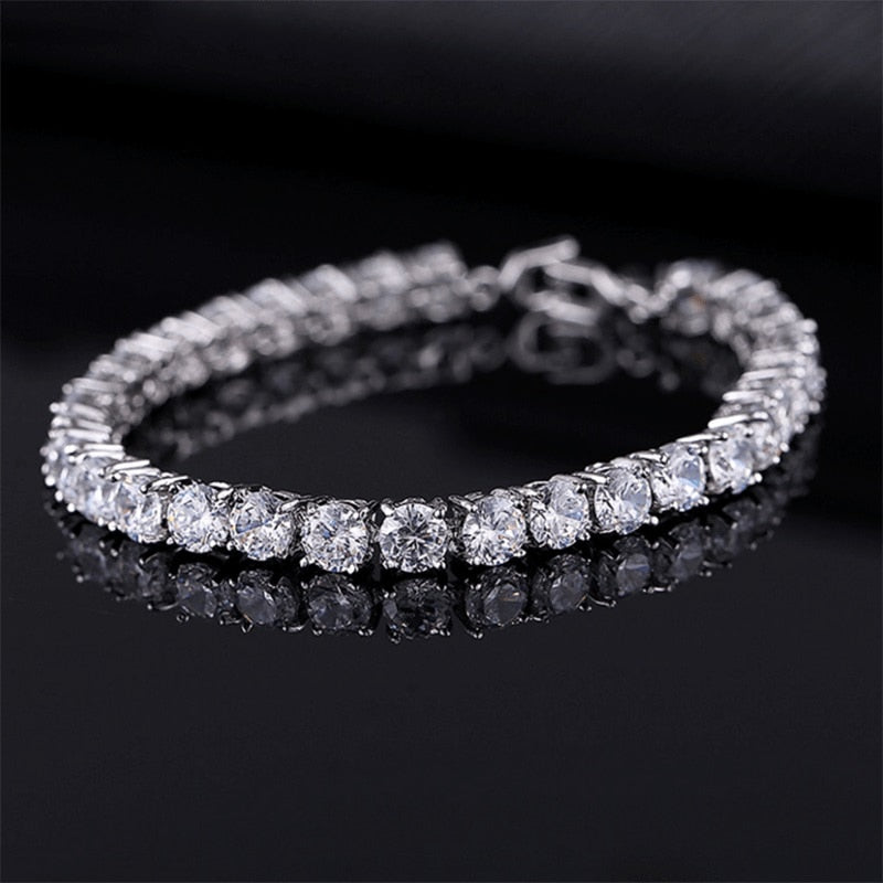 Pulsera unisex AstraLuxe con diseño de cadena de circonitas brillantes