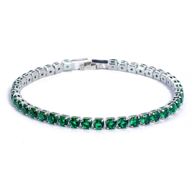 Pulsera unisex AstraLuxe con diseño de cadena de circonitas brillantes