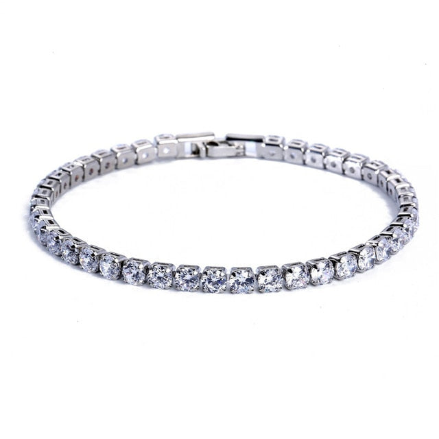 Pulsera unisex AstraLuxe con diseño de cadena de circonitas brillantes