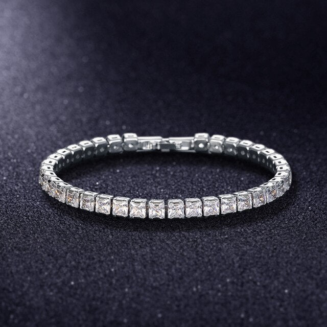 Pulsera unisex AstraLuxe con diseño de cadena de circonitas brillantes