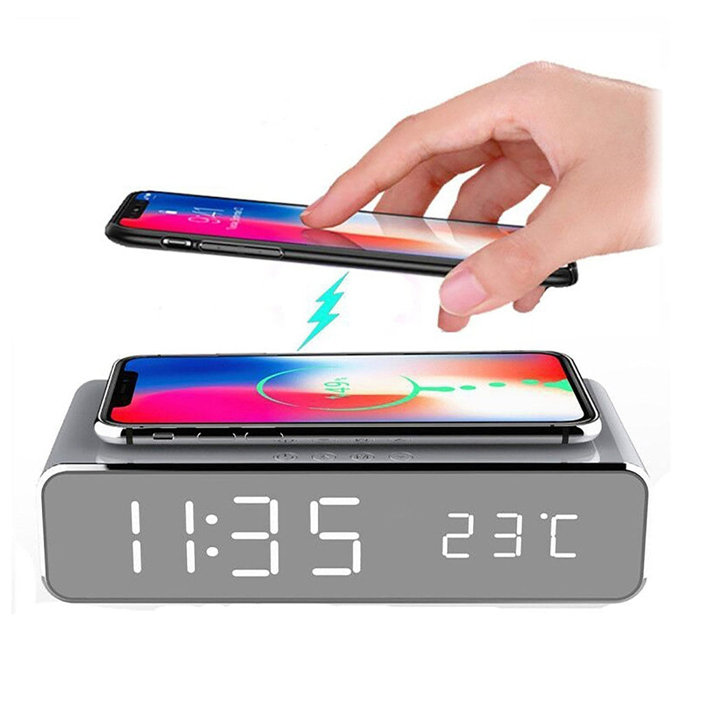 Budzik z ładowaniem bezprzewodowym i wyświetlaczem LED, AstraLume ClockCharge