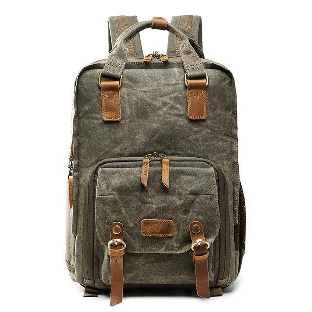 Sac à dos photo Rivelo Voyager en toile cirée, sac DSLR avec sangle pour trépied
