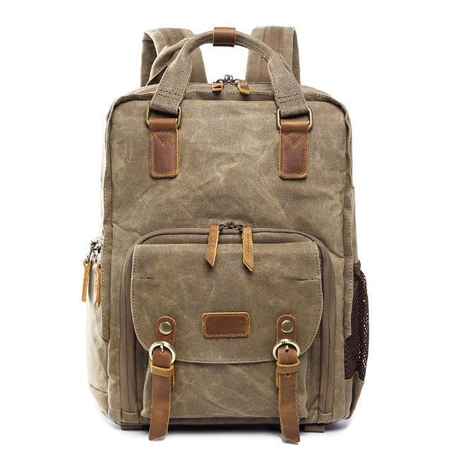 NovaVoyage DSLR Camera Backpack In Waterproof Waxed Canvas