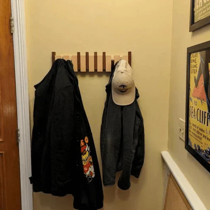 Wall-Mounted Coat Rack In Piano Silhouette With Multiple Hooks, Talvero