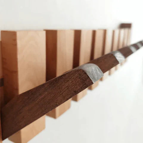 Wall-Mounted Coat Rack In Piano Silhouette With Multiple Hooks, Talvero