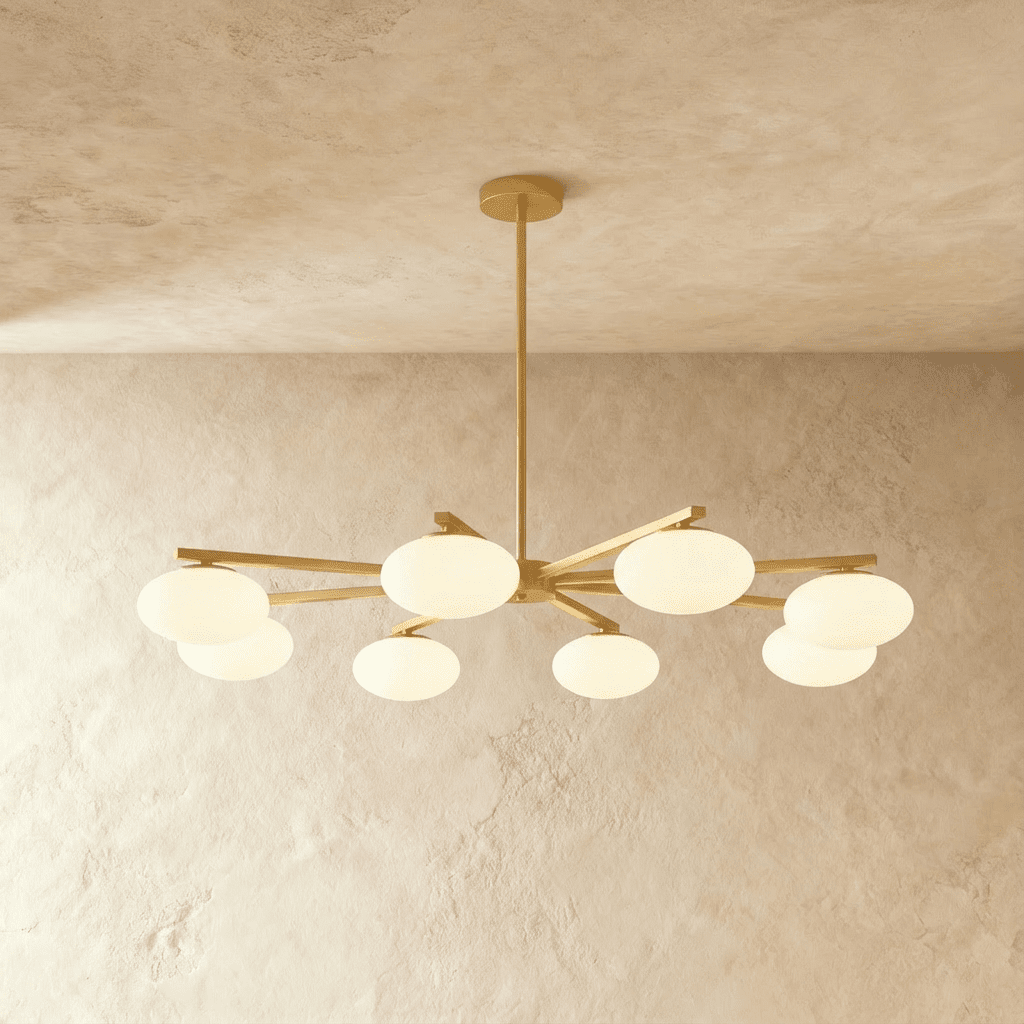 Aurora réz üveg csillár szobrászati, minimalista fényhatással
