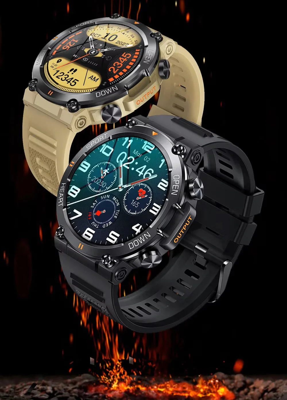 Rugged Outdoor Smart Watch With Round Touchscreen, FortisX Titan