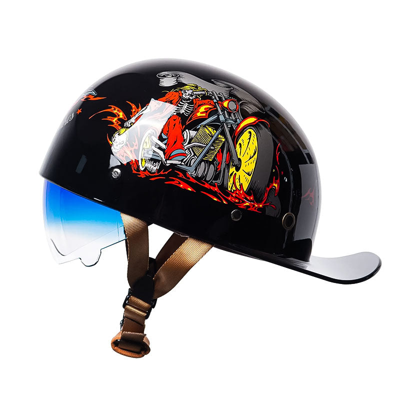 Cască de motocicletă OrionRide în stil baseball, cu carcasă din ABS certificată DOT