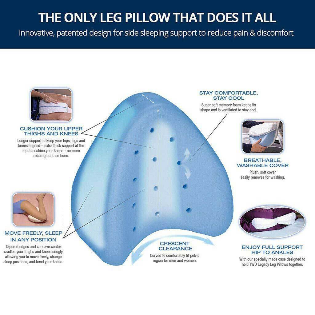 KneeEase Pro Cooling Gel Memory Foam Knee Pillow For Sleep