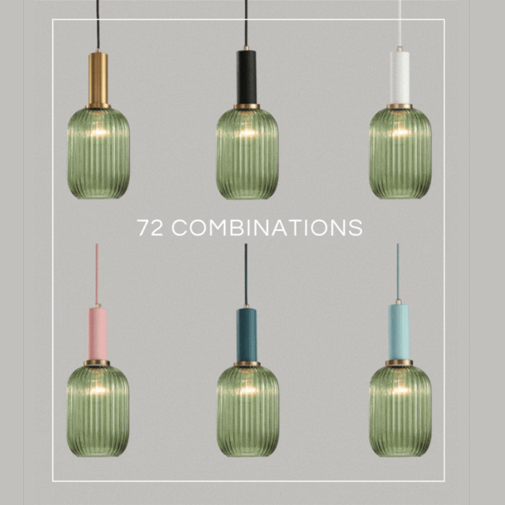 Nordic Fluted Glass Pendant Light for Kitchen Islands and Dining