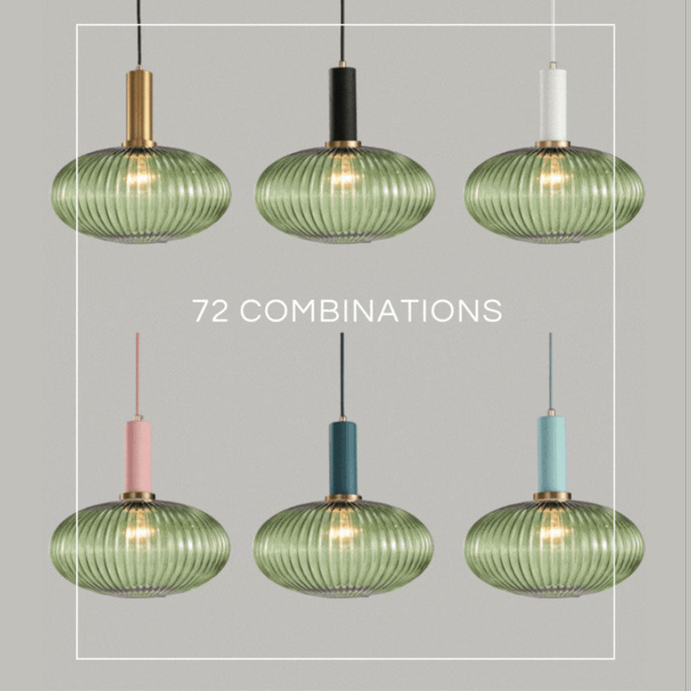 Nordic Fluted Glass Pendant Light for Kitchen Islands and Dining
