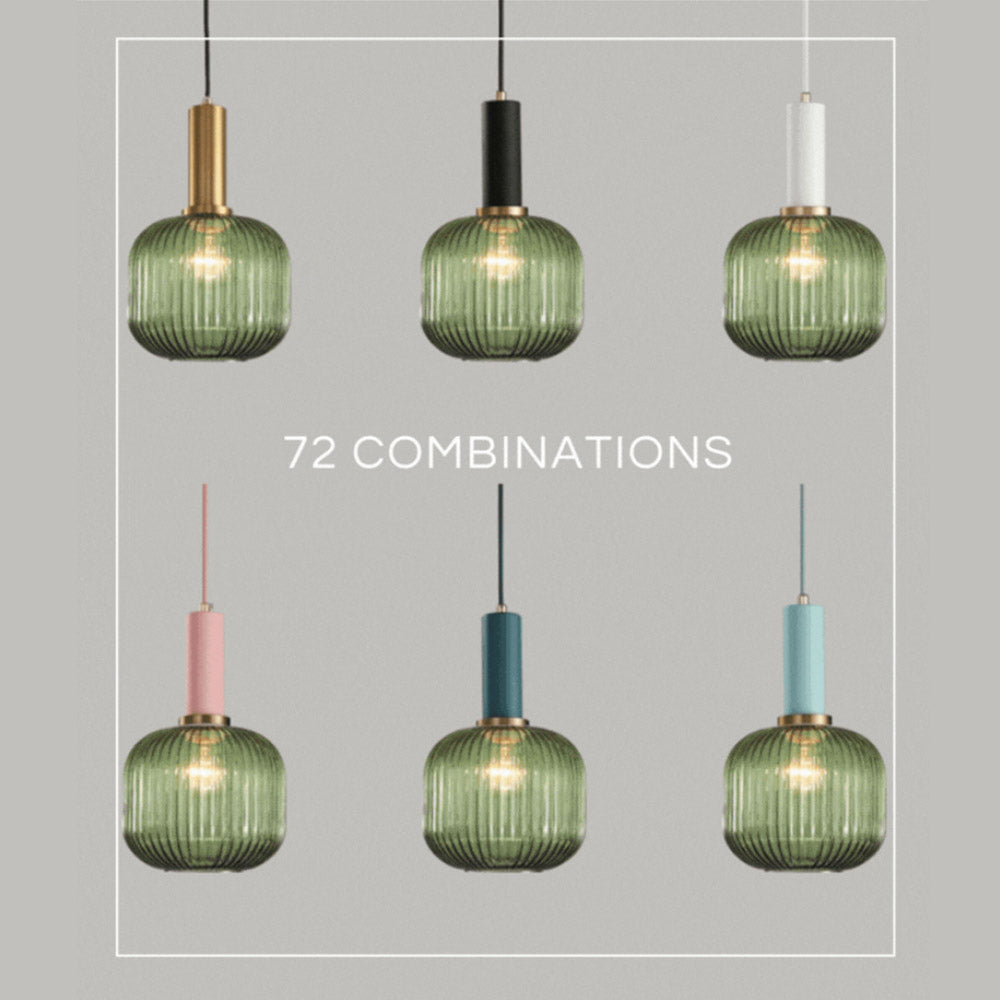Nordic Fluted Glass Pendant Light for Kitchen Islands and Dining