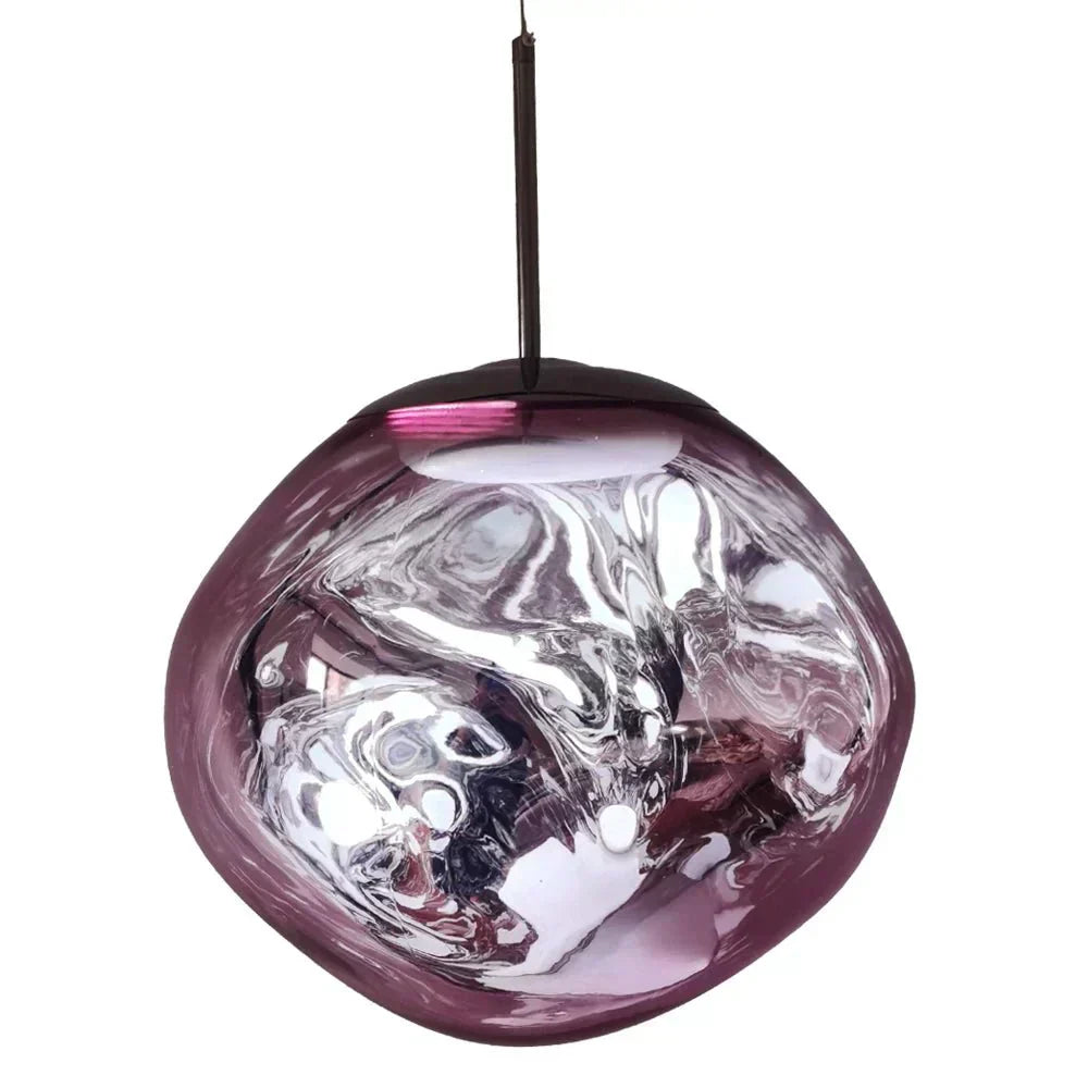 Pendellampe i struktureret glas med justerbar ophængningshøjde, Nova Melt