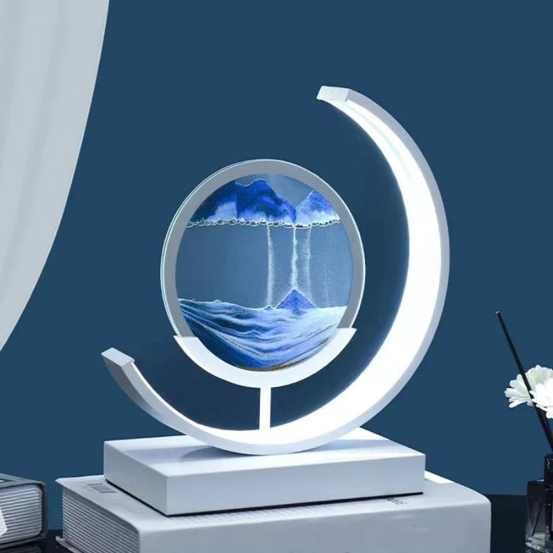 Sand Art Ambient Lamp, TerraGlow Light Sculpture For Calm Rooms