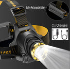Lanterna frontal LED recarregável ApexVolt Pro para aventuras ao ar livre