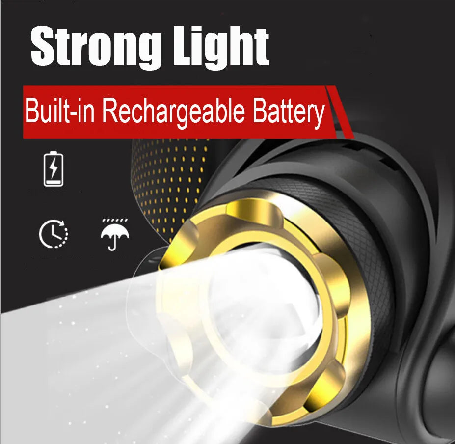 Lanterna frontal LED recarregável ApexVolt Pro para aventuras ao ar livre