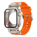 Set custodia Rovelo Metal Ultra-Style e cinturino Fluoro, Apple Watch Serie 4-9 e SE