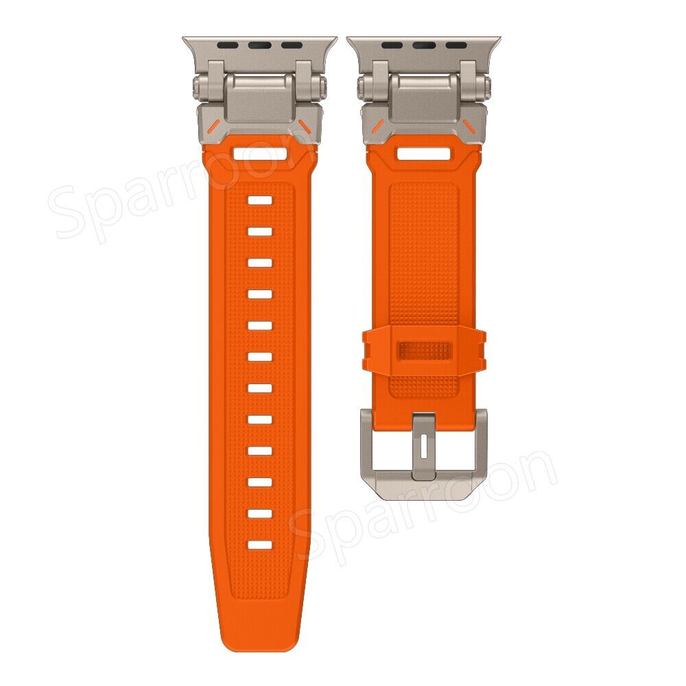 Set custodia Rovelo Metal Ultra-Style e cinturino Fluoro, Apple Watch Serie 4-9 e SE