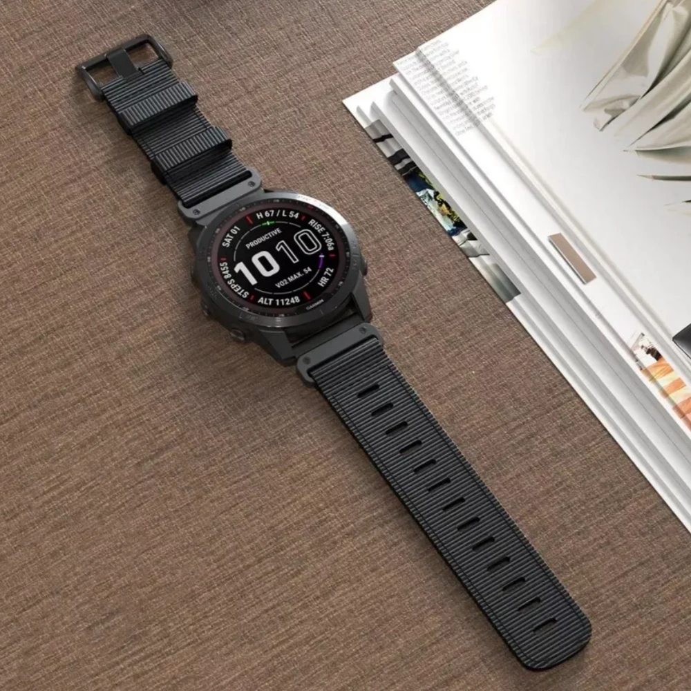 Rivaro Braided Nylon Tactical Strap for Garmin Fenix 5-8 Series