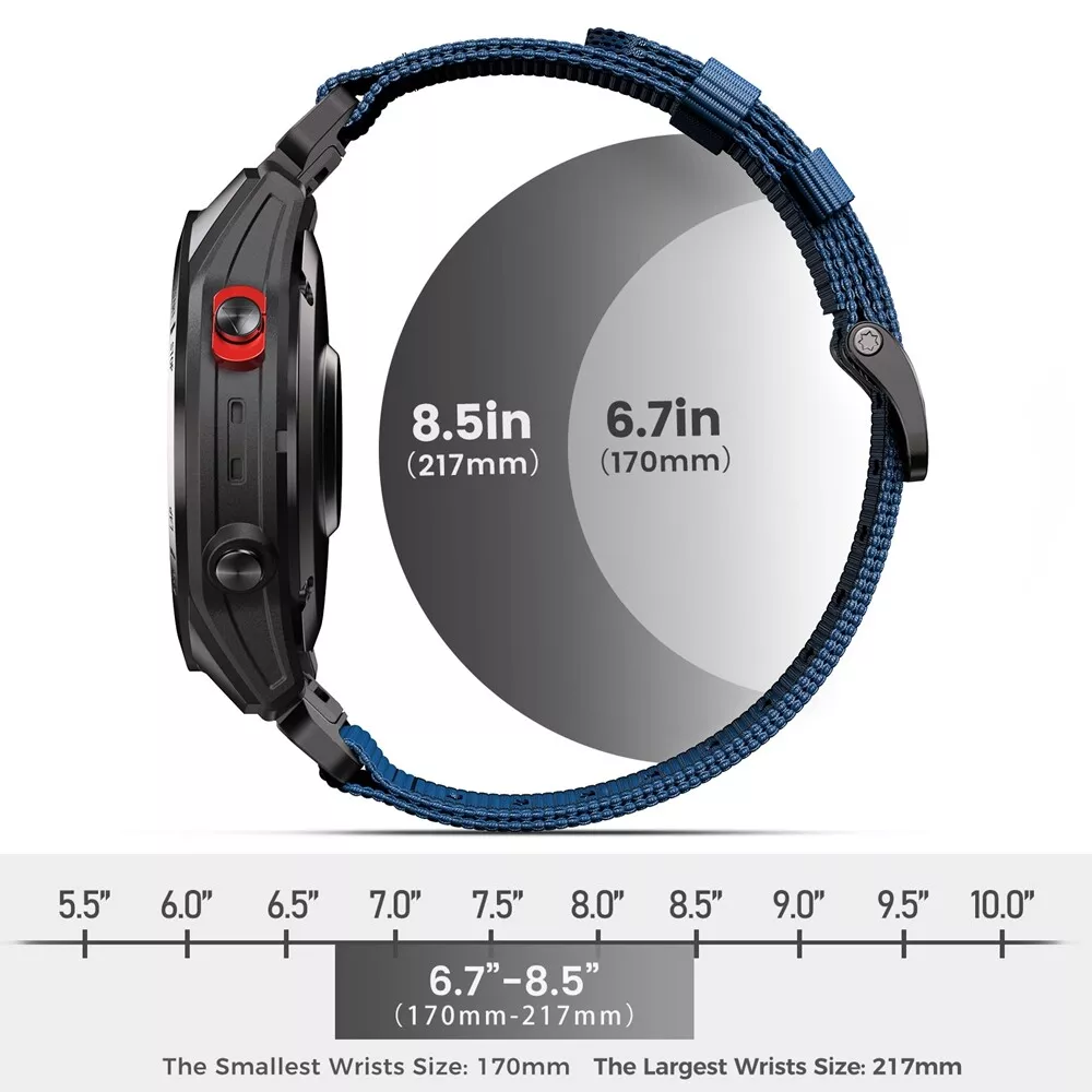 Rivaro Braided Nylon Tactical Strap for Garmin Fenix 5-8 Series