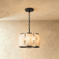 Lampadario Rotondo LumaCircle in Alabastro con Bagliore Ambientale Caldo