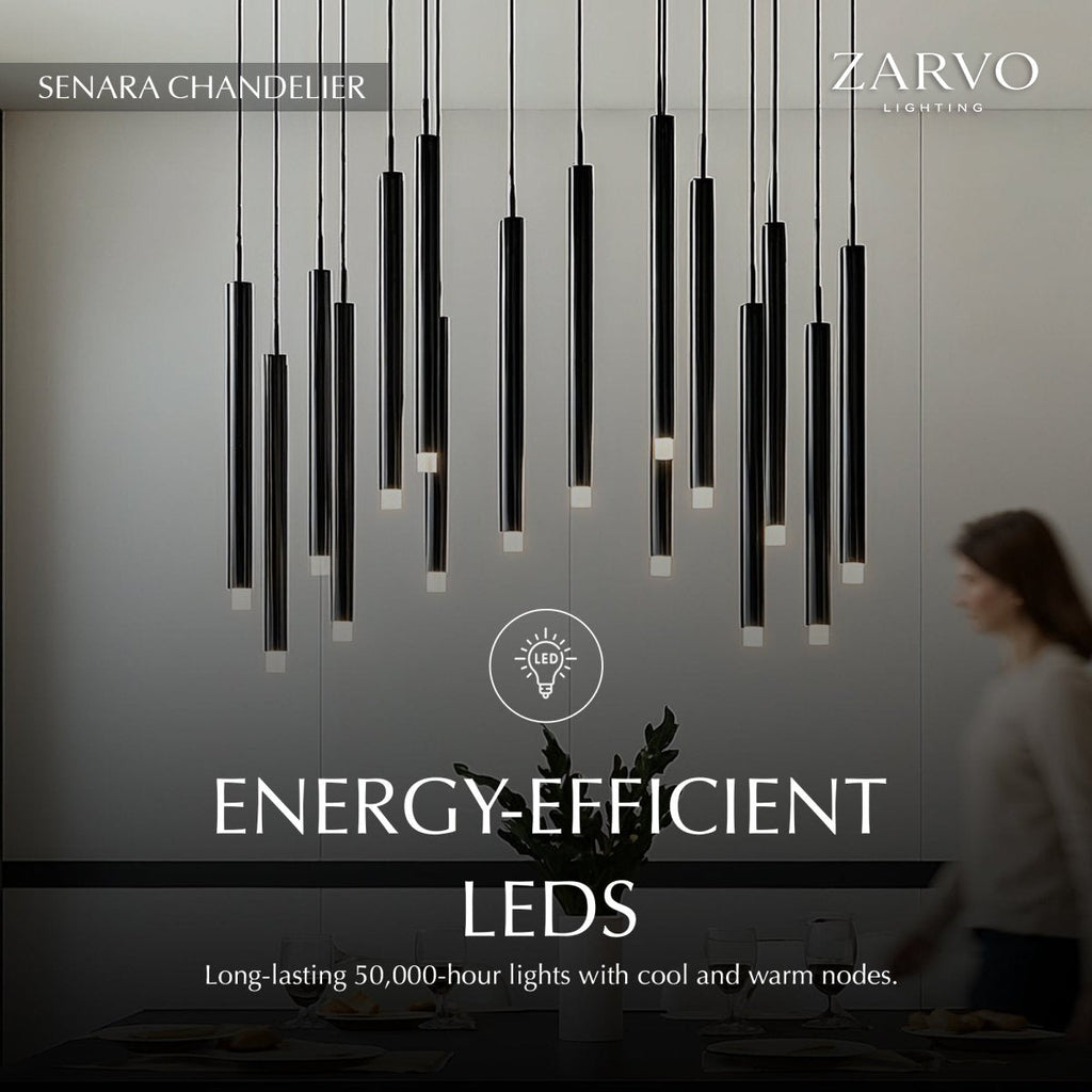 Lámpara colgante LumenChime tipo campana de viento de aluminio en acabado negro o dorado