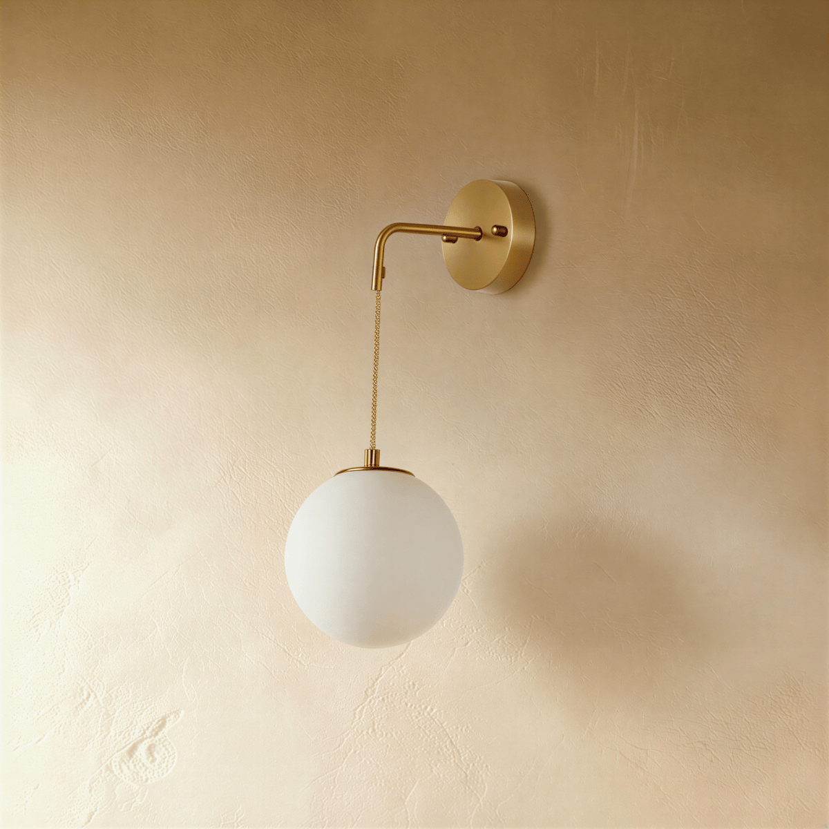 Lampada da Parete Copper Halo con Paralume in Vetro Satinato e Design Minimalista