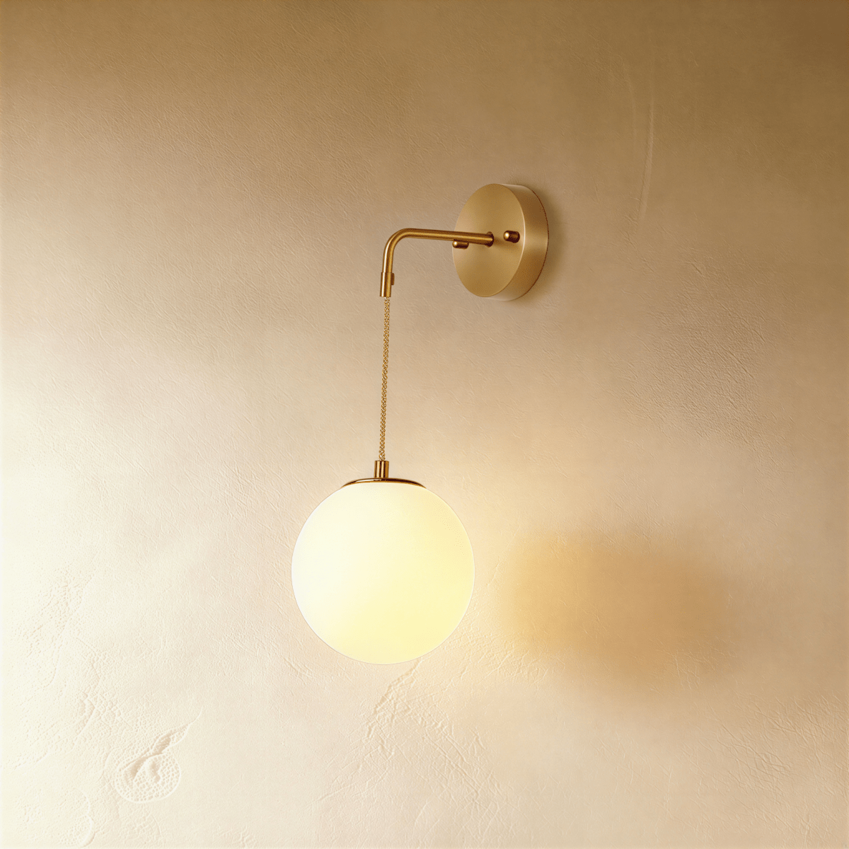 Lampada da Parete Copper Halo con Paralume in Vetro Satinato e Design Minimalista