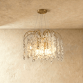 Pozlacený křišťálový lustr s LED osvětlením pro luxusní obývací pokoj