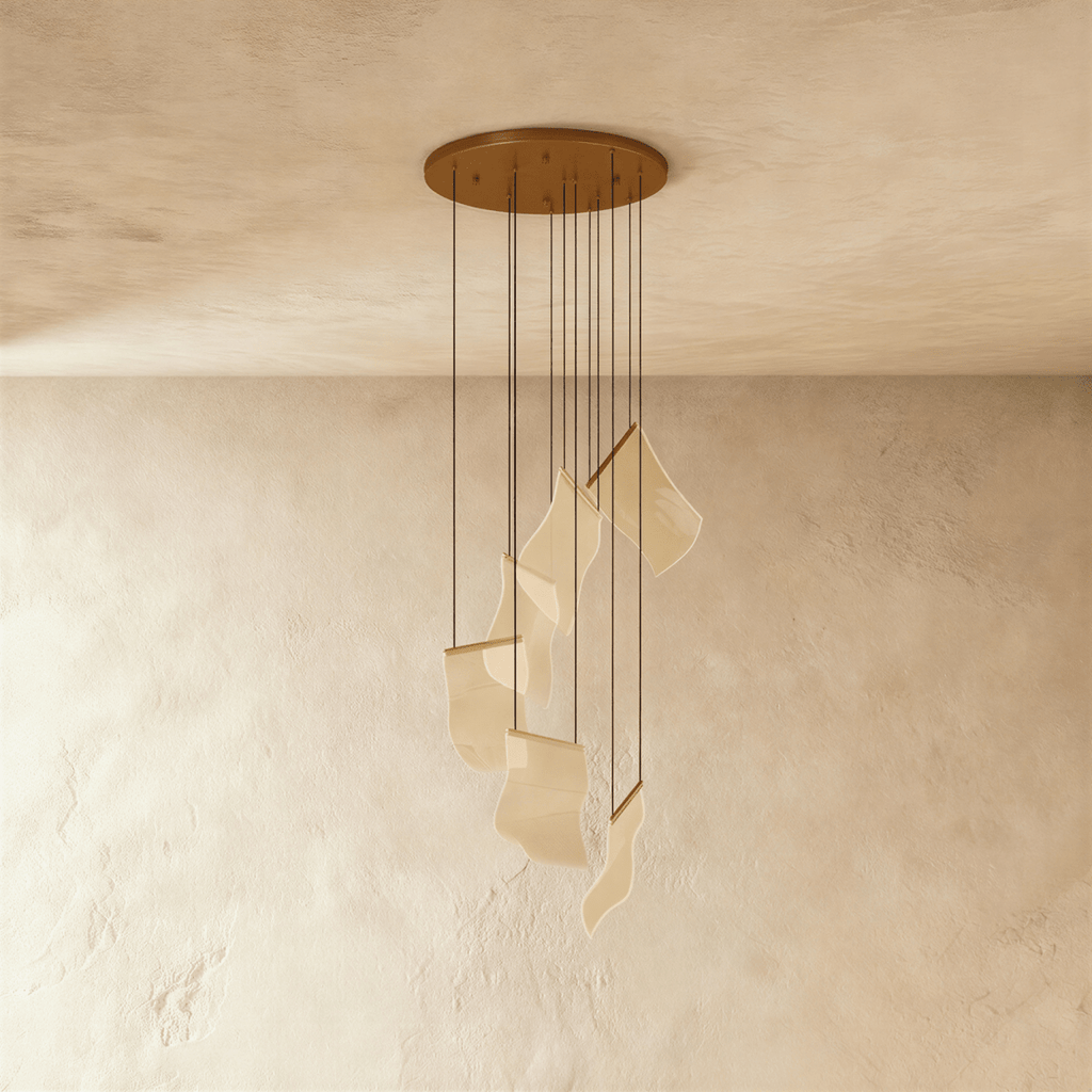 Akrylový vrstvený závěsný lustr LumenWeave s rozptýleným světlem