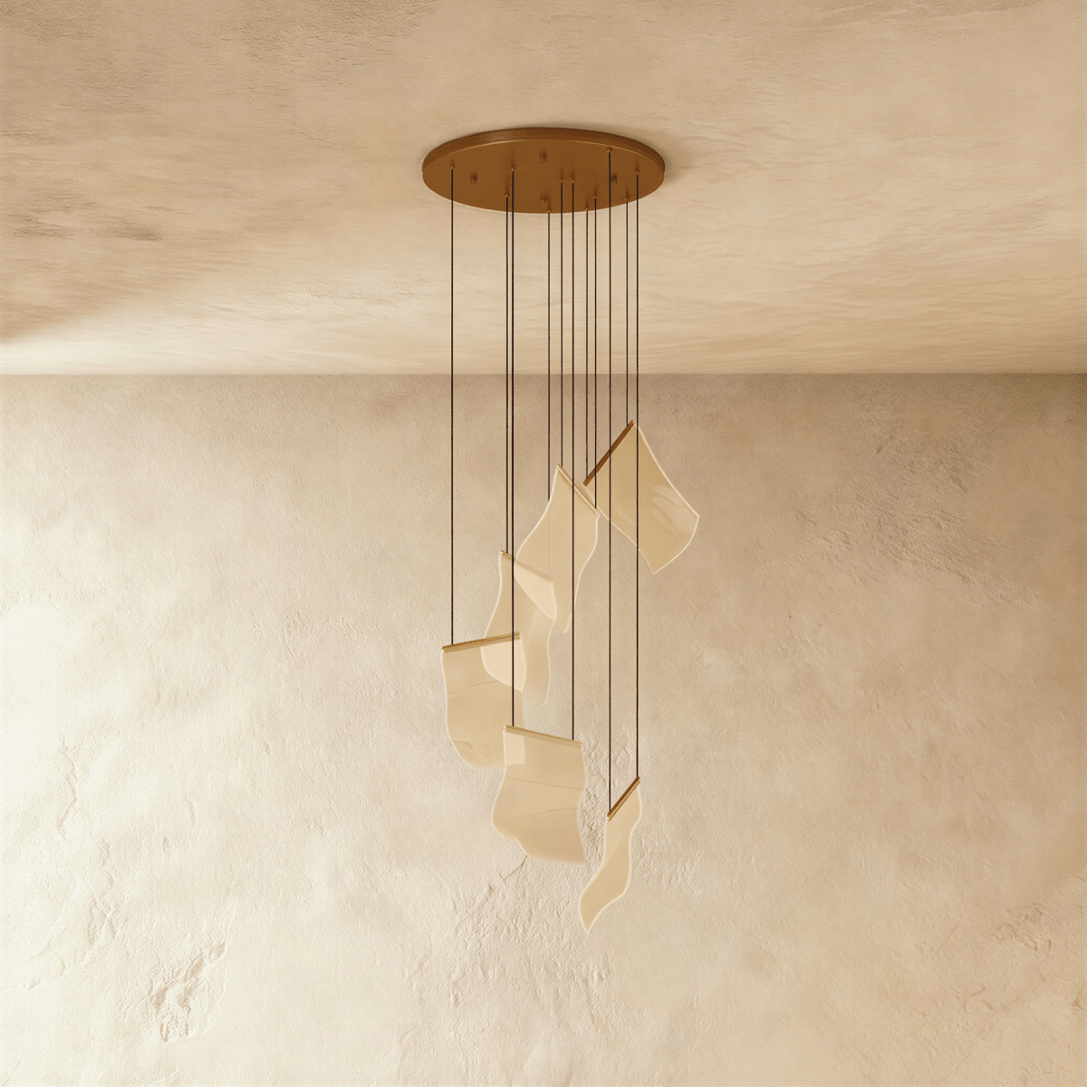 Akrylový vrstvený závěsný lustr LumenWeave s rozptýleným světlem