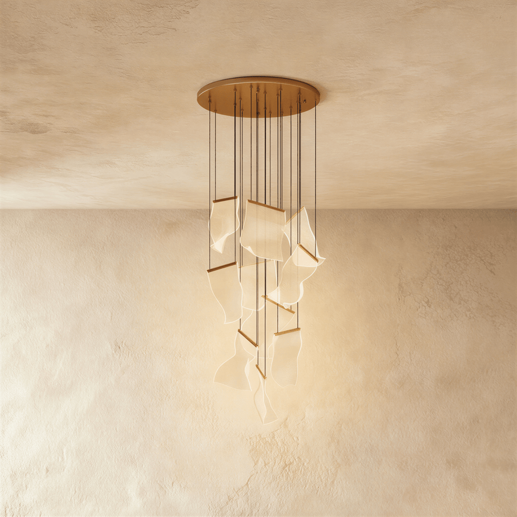 Akrylový vrstvený závěsný lustr LumenWeave s rozptýleným světlem
