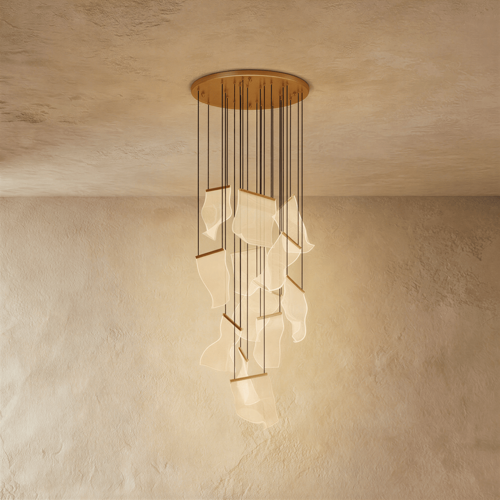 Akrylový vrstvený závěsný lustr LumenWeave s rozptýleným světlem