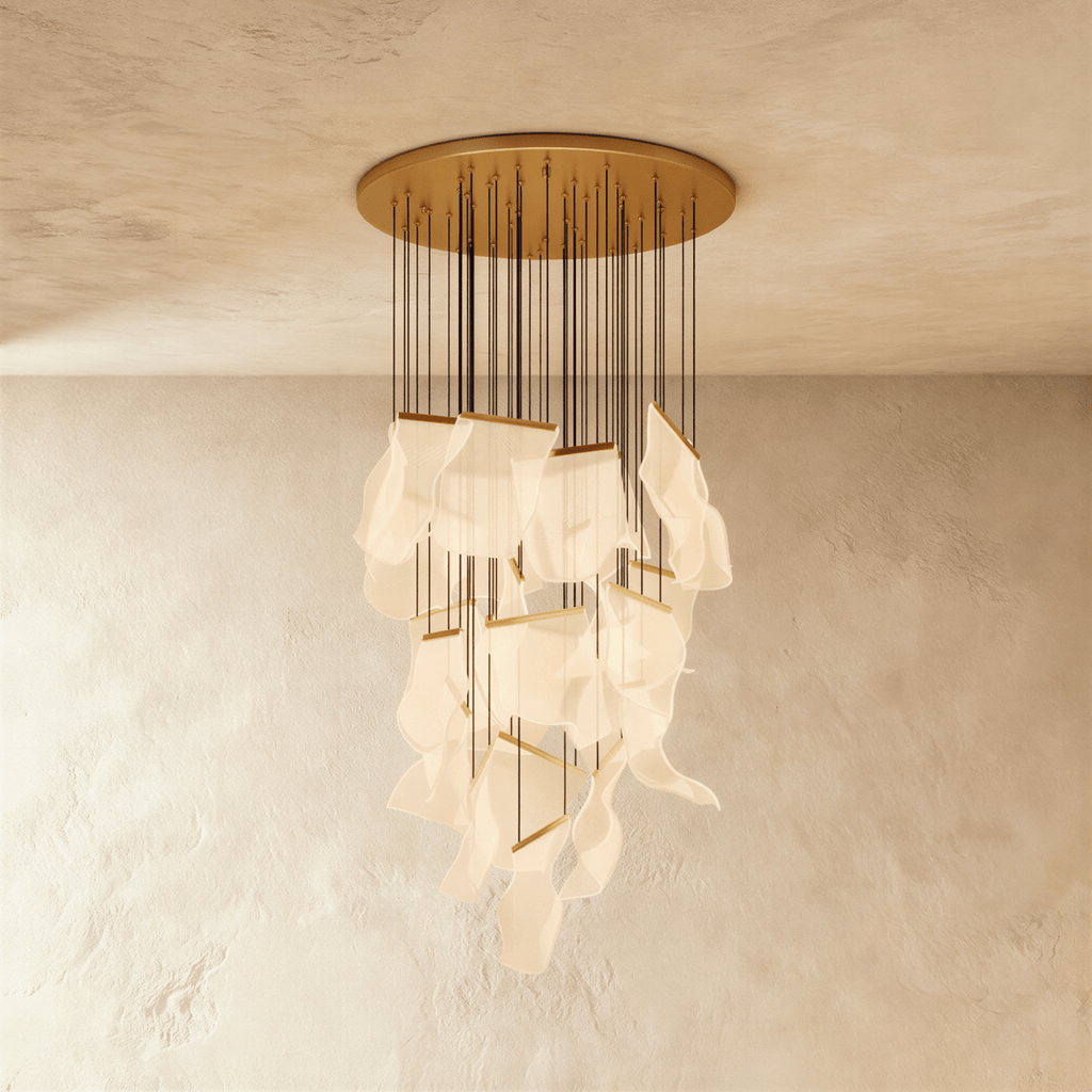 Akrylový vrstvený závěsný lustr LumenWeave s rozptýleným světlem