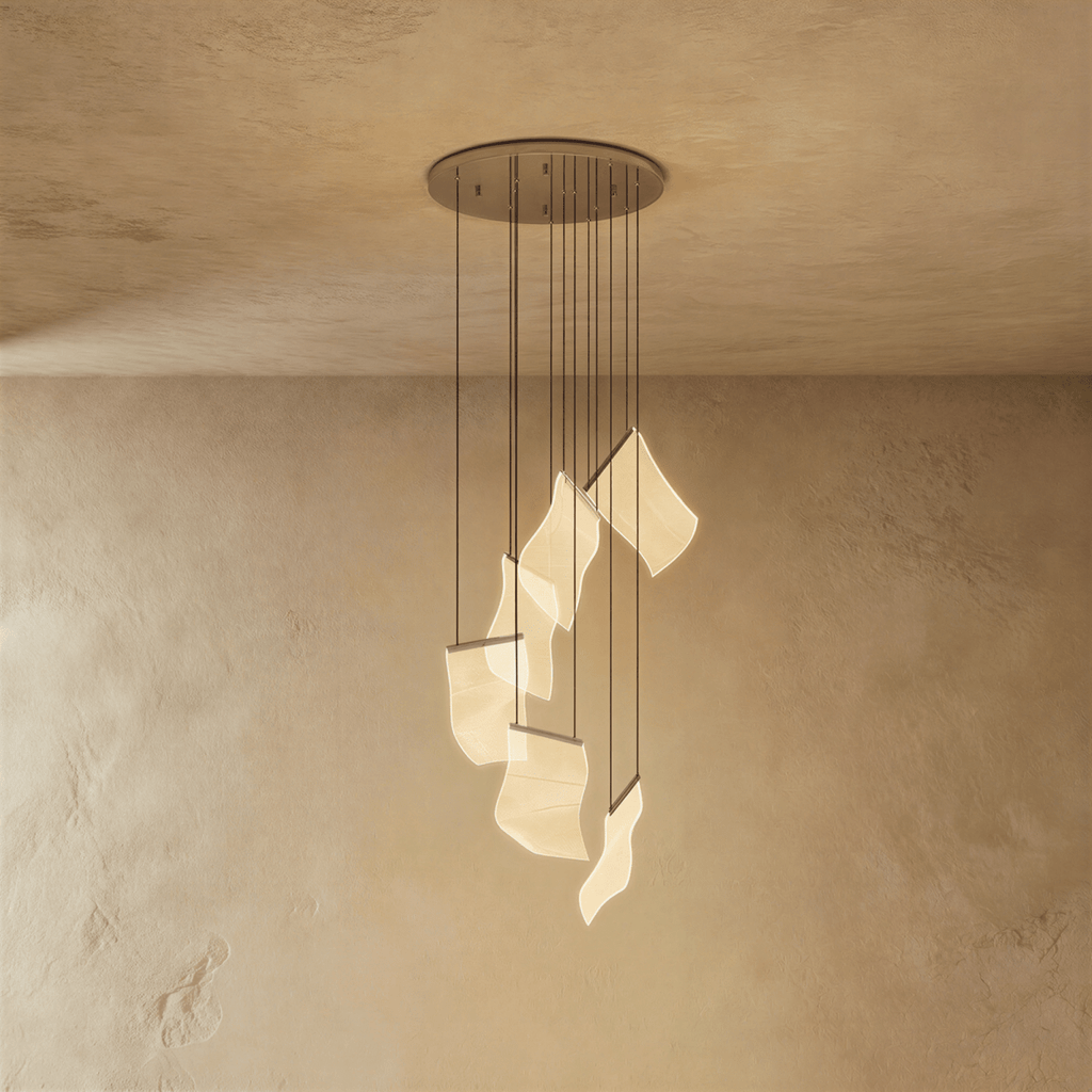 Akrylový vrstvený závěsný lustr LumenWeave s rozptýleným světlem